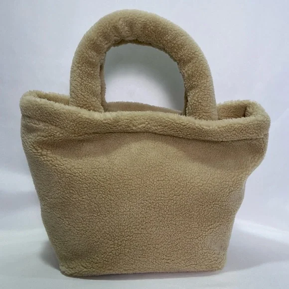 Prada Tan Teddy Bear Shearling Tote Bag - Picture 4 of 10
